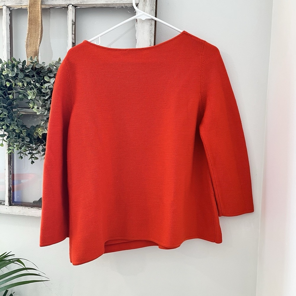 COS 100% Merino Wool Sweater Pockets Red Quiet Luxury Minimalist Capsule Sz M - Picture 7 of 7